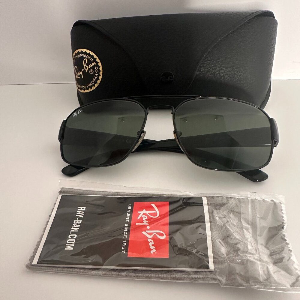 Ray-Ban RB3427 Shiny Black Aviator Sunglasses 58/16mm